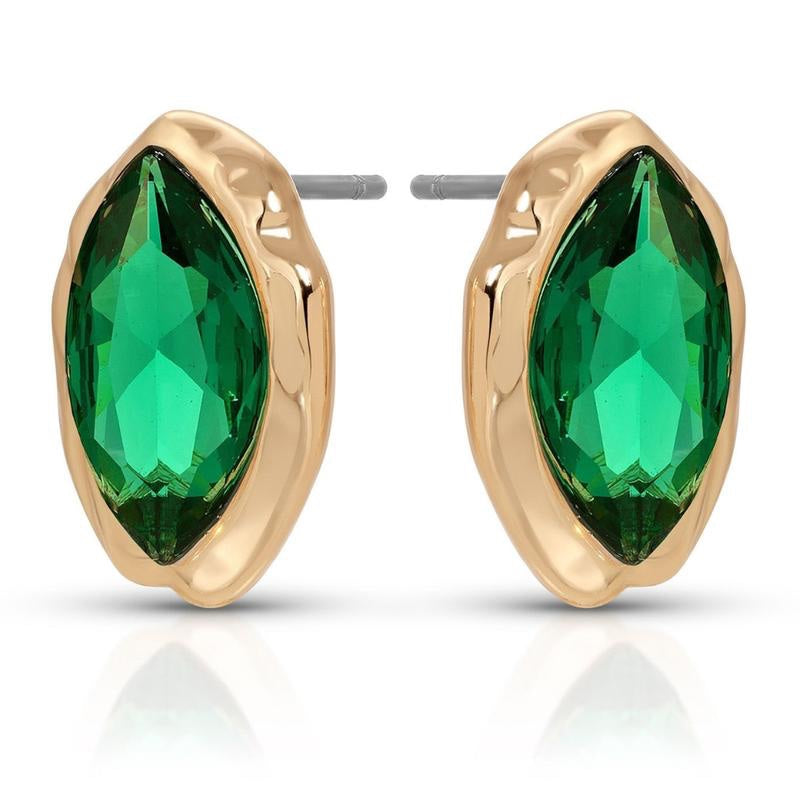 Marquise Cut Stud Earrings, 18K Gold Plated — Gift Boxed