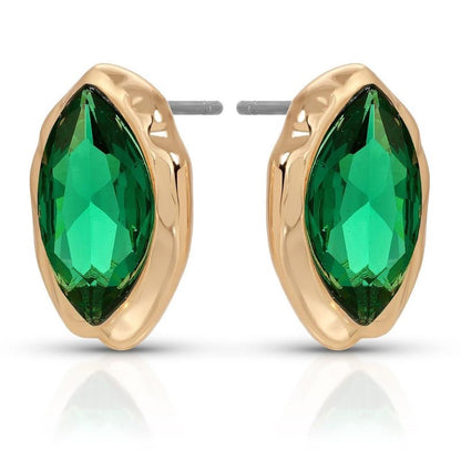 Marquise Cut Stud Earrings, 18K Gold Plated — Gift Boxed